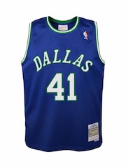 Fanatics Blue Dallas Mavericks Dirk Nowitzki 1998 Hardwood Classics Road Swingman Jersey - Image 2 of 3