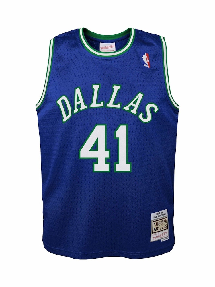 Fanatics Blue Dallas Mavericks Dirk Nowitzki 1998 Hardwood Classics Road Swingman Jersey - Image 2 of 3