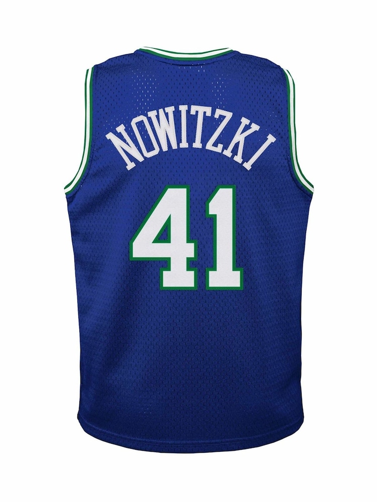 Fanatics Blue Dallas Mavericks Dirk Nowitzki 1998 Hardwood Classics Road Swingman Jersey - Image 3 of 3