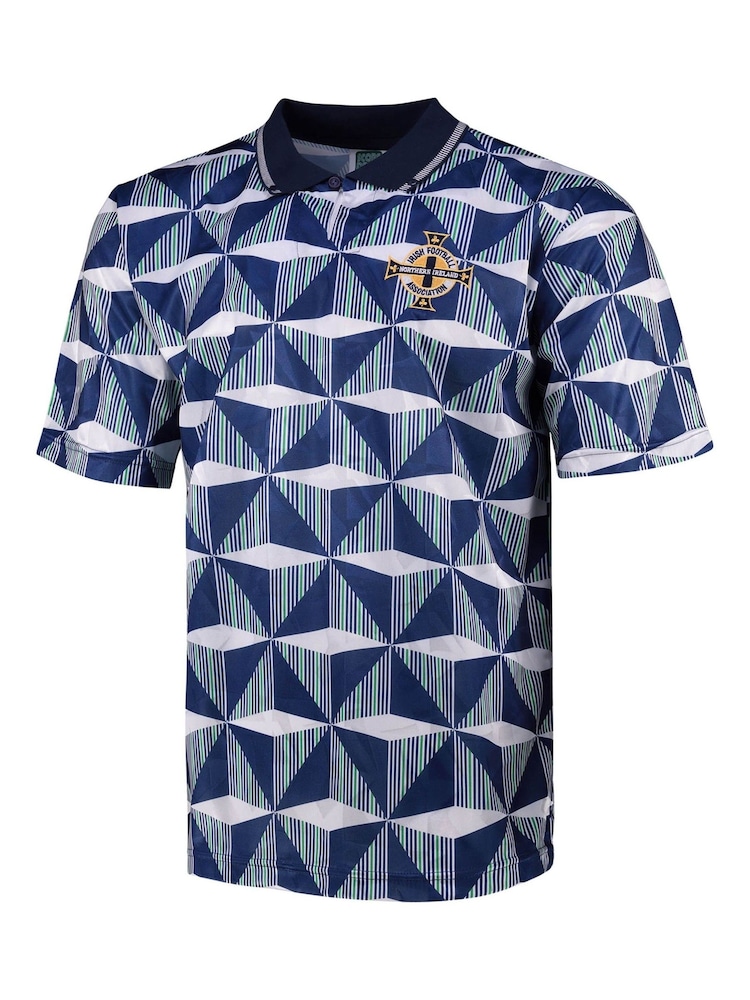 Fanatics Blue Northern Ireland 1990 Away Football Shirt - Image 2 of 3 Fanatics Blue Northern Ireland 1990 Away Football Shirt - Image 2 of 3