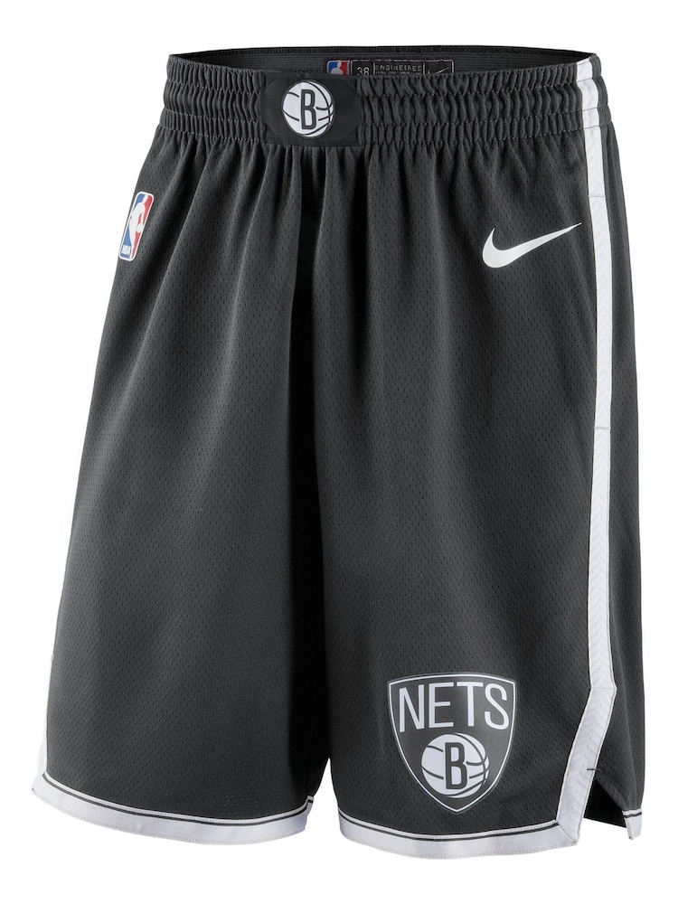 Fanatics Brooklyn Nets Icon Swingman Black Shorts - Image 1 of 2