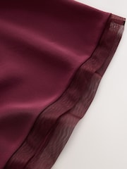 CERENE Rose Burgundy Red Silk Mesh Trim V-Neck Camisole - Image 8 of 9