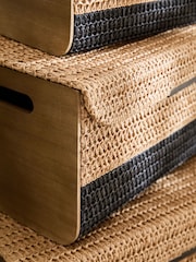 Natural Bronx Woven Set of 2 Storage Trunks - Image 2 of 5