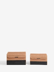 Natural Bronx Woven Set of 2 Storage Trunks - Image 3 of 5