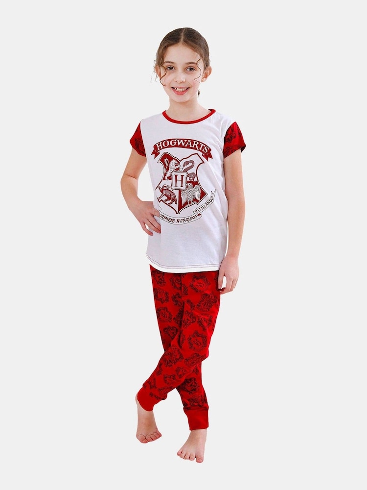 Character Red Girls Hogwarts Harry Potter 100% Cotton Pyjamas - Image 1 of 6