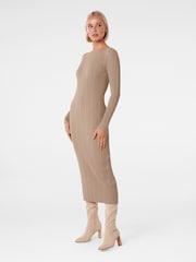 Forever New Brown Evie Long Sleeve Rib Knit Dress - Image 3 of 4