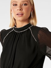 Forever New Black Oriana Open-Back Diamante Blouse - Image 5 of 5