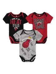 Fanatics Grey Miami Heat 100% Cotton Bodysuit 3 Pack - Image 1 of 4