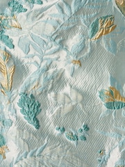 Adrianna Papell Blue Metallic Jacquard Rose Gown - Image 6 of 6