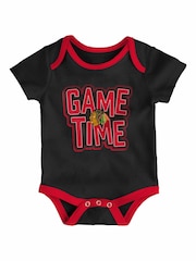 Fanatics Infants Red Chicago Blackhawks 3PC Game Time 100% Cotton Romper - Image 2 of 3