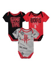 Fanatics Grey Houston Rockets 100% Cotton Bodysuit 3 Pack - Image 1 of 4