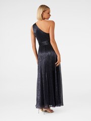 Forever New Blue Billie Asymmetrical Plisse Maxi Dress - Image 2 of 5