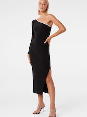 Forever New Black Monique One Shoulder Trim Bodycon Dress - Image 2 of 5