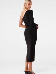 Forever New Black Monique One Shoulder Trim Bodycon Dress - Image 4 of 5