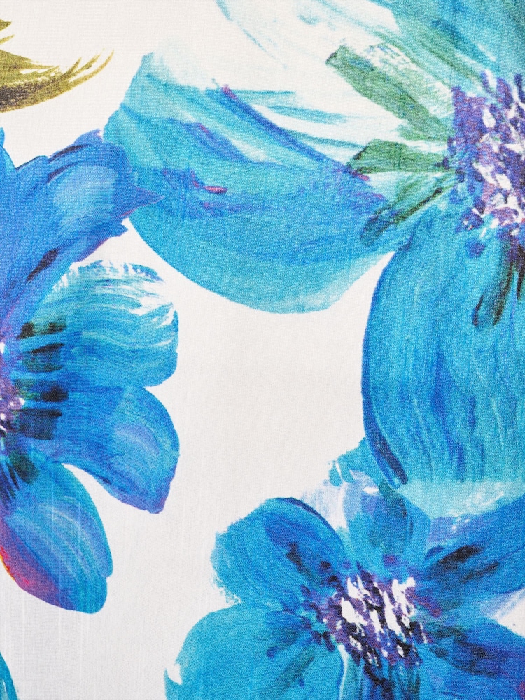 Adrianna Papell Blue Bead Dupioni Long Dress - Image 6 of 6