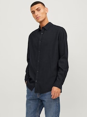 JACK & JONES Black Button Up 100% Cotton Shirt - Image 1 of 7