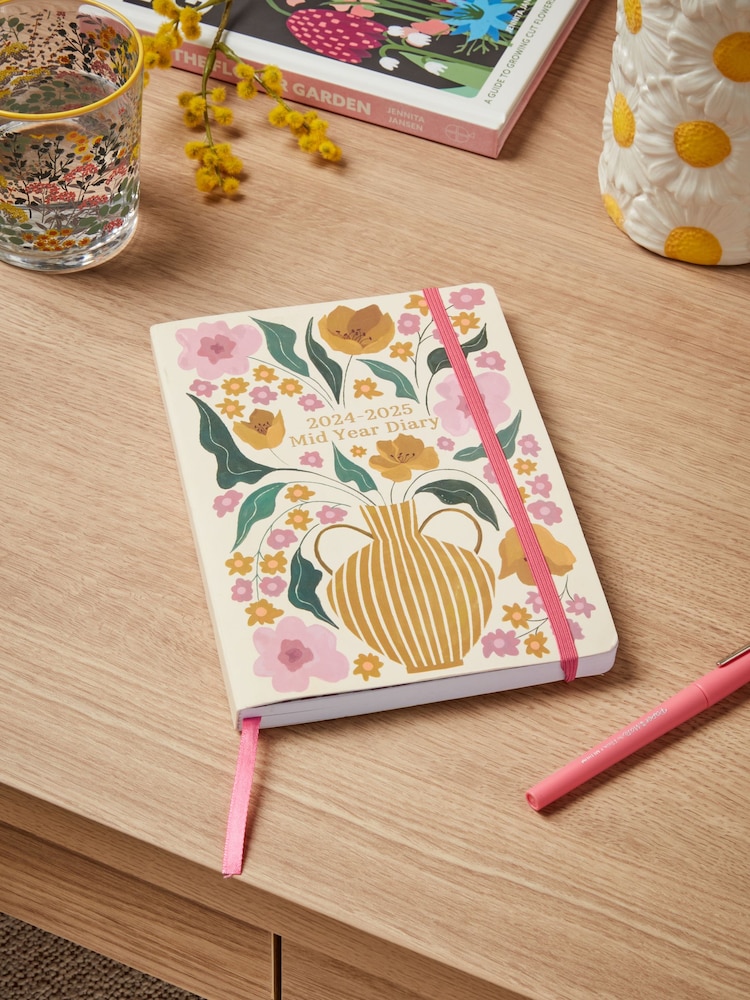 Pink Vase 2024 to 2025 Mid Year Diary - Image 1 of 2