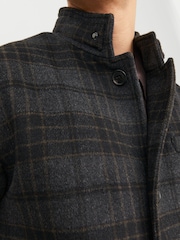 Приталенное пальто из смеси шерсти с воротником-хомутом JACK & JONES - Image 4 of 5