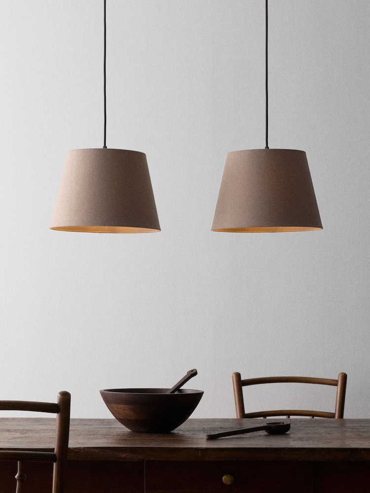 The Set 2 Pack Chocolate Brown Easy Fit Shade Lamps - Image 2 of 4 The Set 2 Pack Chocolate Brown Easy Fit Shade Lamps - Image 2 of 4