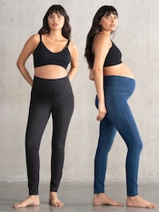Seraphine Grey Maternity Jeggings 2 Pack - Image 1 of 10