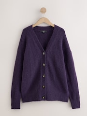 Violet - Mid Length Long Sleeve Cardigan with Wool - Image 4 de 6
