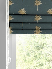 Sara Miller Forest Green Small Palm Made to Measure 100% Cotton Roman Blinds - Image 2 of 5