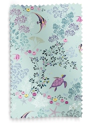 Sara Miller Aqua Blue Underwater Made to Measure Roman 100% Cotton Blind - Image 6 of 6
