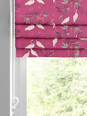 Sara Miller Fuchsia Pink Heron Made to Measure Roman 100% Cotton Blind - Image 2 of 6