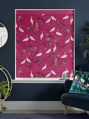 Sara Miller Fuchsia Pink Heron Made to Measure Roman 100% Cotton Blind - Image 5 of 6