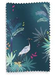 Sara Miller Teal Green Heron Made to Measure 100% Cotton Roman Blinds - Image 3 of 6