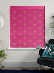 Sara Miller Pink Small Palm Made to Measure Roman 100% Cotton Blind - Image 2 of 6