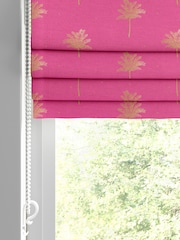 Sara Miller Pink Small Palm Made to Measure Roman 100% Cotton Blind - Image 5 of 6