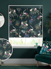 Sara Miller Green Lemur Made to Measure Roman 100% Cotton Blind - Image 1 of 6