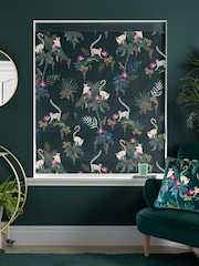 Sara Miller Green Lemur Made to Measure Roman 100% Cotton Blind - Image 2 of 6