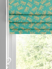 Sara Miller Green Etched Leaves Made to Measure Roman 100% Cotton Blind - Image 5 of 6