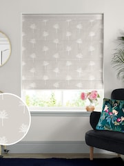 Sara Miller Natural Linen Small Palm Made to Measure Roman 100% Cotton Blind - Image 1 of 6