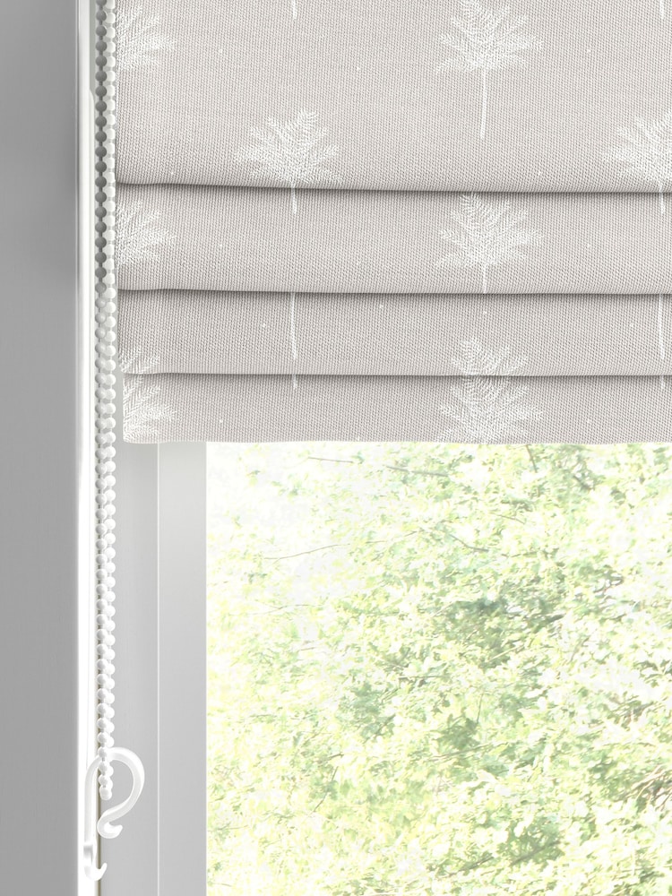 Sara Miller Natural Linen Small Palm Made to Measure Roman 100% Cotton Blind - Image 2 of 6