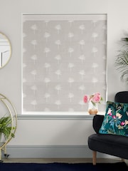Sara Miller Natural Linen Small Palm Made to Measure Roman 100% Cotton Blind - Image 5 of 6
