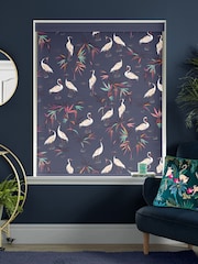 Sara Miller Smoke Blue Heron Made To Measure Roller Blinds - Image 2 of 6