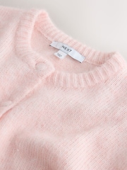 Light Pink Lace Trim Long Sleeve Knit Cardigan - Image 6 of 7