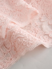 Light Pink Lace Trim Long Sleeve Knit Cardigan - Image 7 of 7