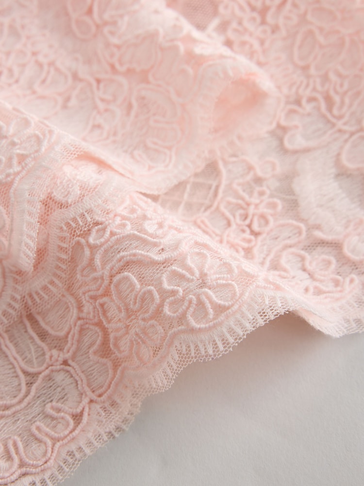 Light Pink Lace Trim Long Sleeve Knit Cardigan - Image 7 of 7 Light Pink Lace Trim Long Sleeve Knit Cardigan - Image 7 of 7