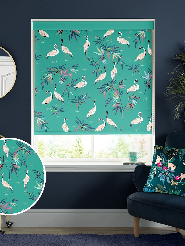 Sara Miller Green Heron Made To Measure Roller Blinds - Image 1 of 6