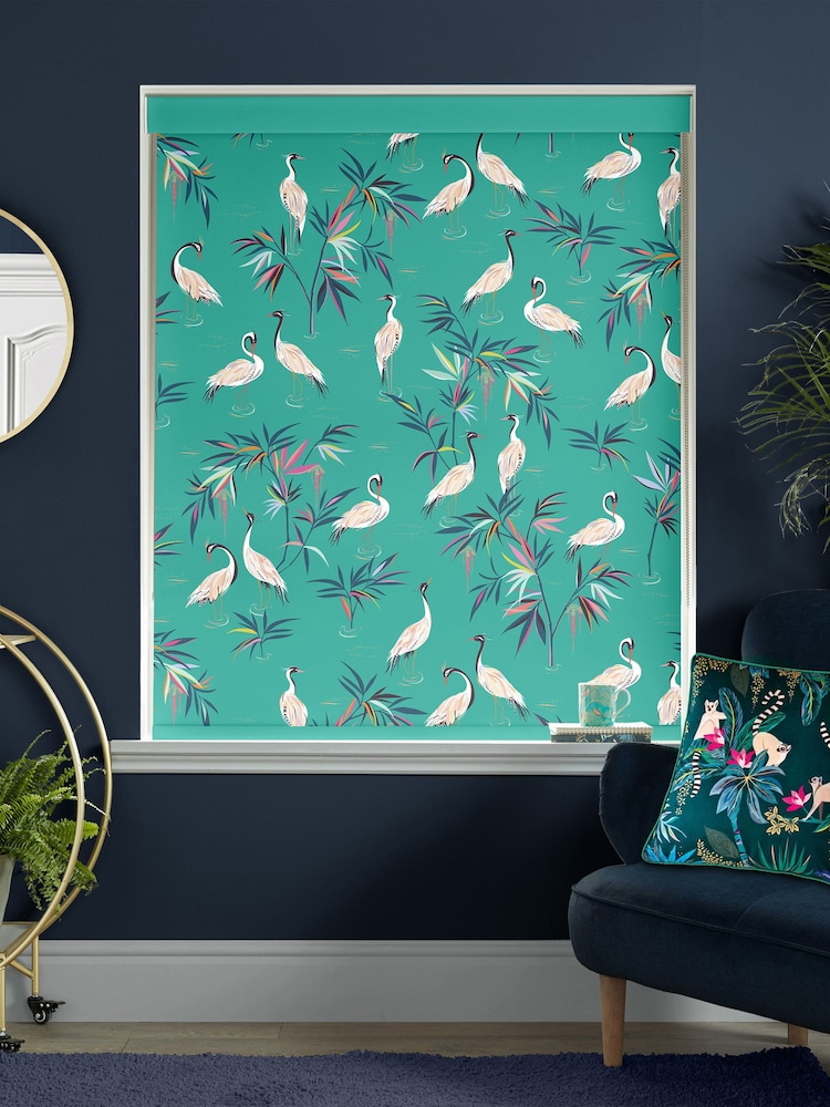 Sara Miller Green Heron Made To Measure Roller Blinds - Image 2 of 6