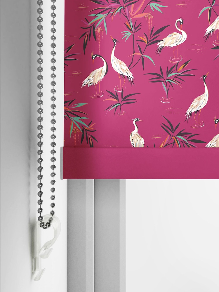 Sara Miller Fuchsia Pink Heron Made To Measure Roller Blinds - Image 5 of 5