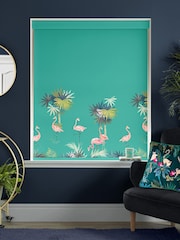 Sara Miller Green Flamingo Made To Measure Roller Blinds - Image 2 of 6