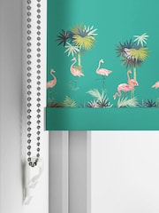 Sara Miller Green Flamingo Made To Measure Roller Blinds - Image 4 of 6