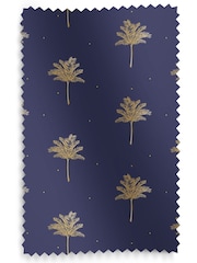 Sara Miller Navy Blue Small Palm Made To Measure Roller Blinds - Image 5 of 6