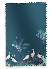 Sara Miller Teal Green Heron Border Made To Measure Roller Blinds - Image 3 of 6