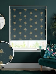 Sara Miller Forest Green Small Palm Made To Measure Roller Blinds - Image 1 of 5